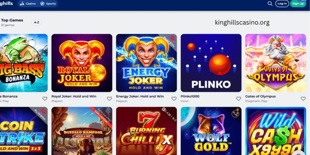 Kinghills Casino Interface